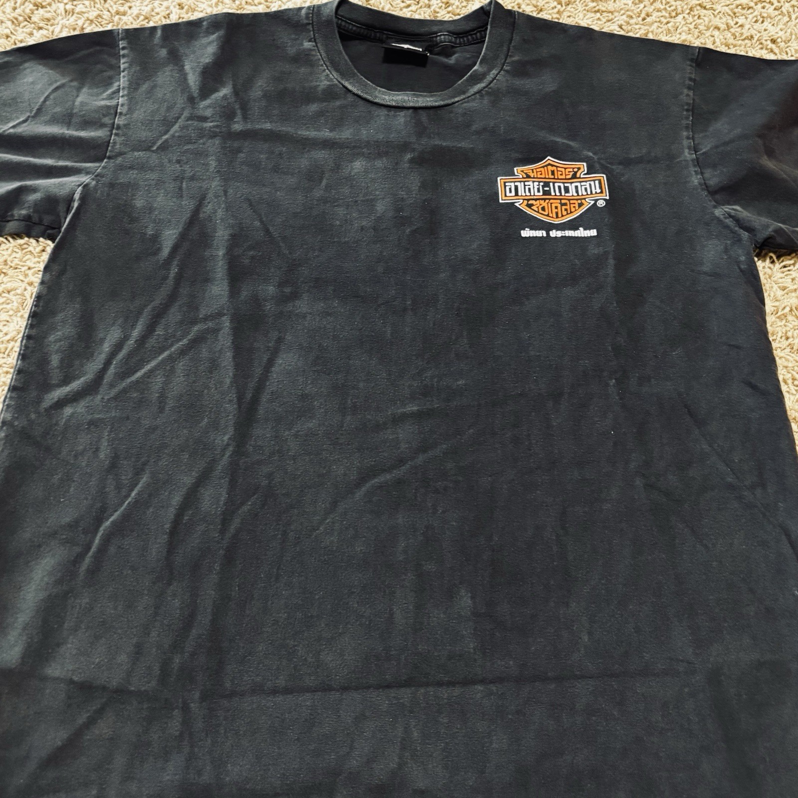 Harley Davidson Pattaya Thailand Biker Motorcycle Black Graphic T-Shirt Large gallery