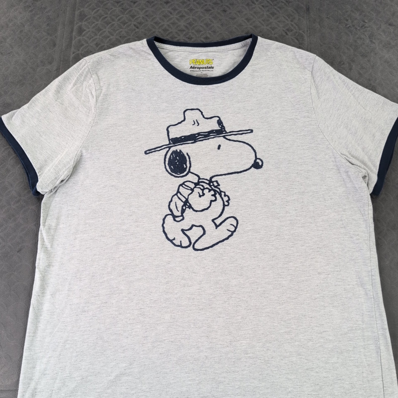 Peanuts x Aeropostale T Shirt Ringer Tee Snoopy Short Sleeve Men XL gallery
