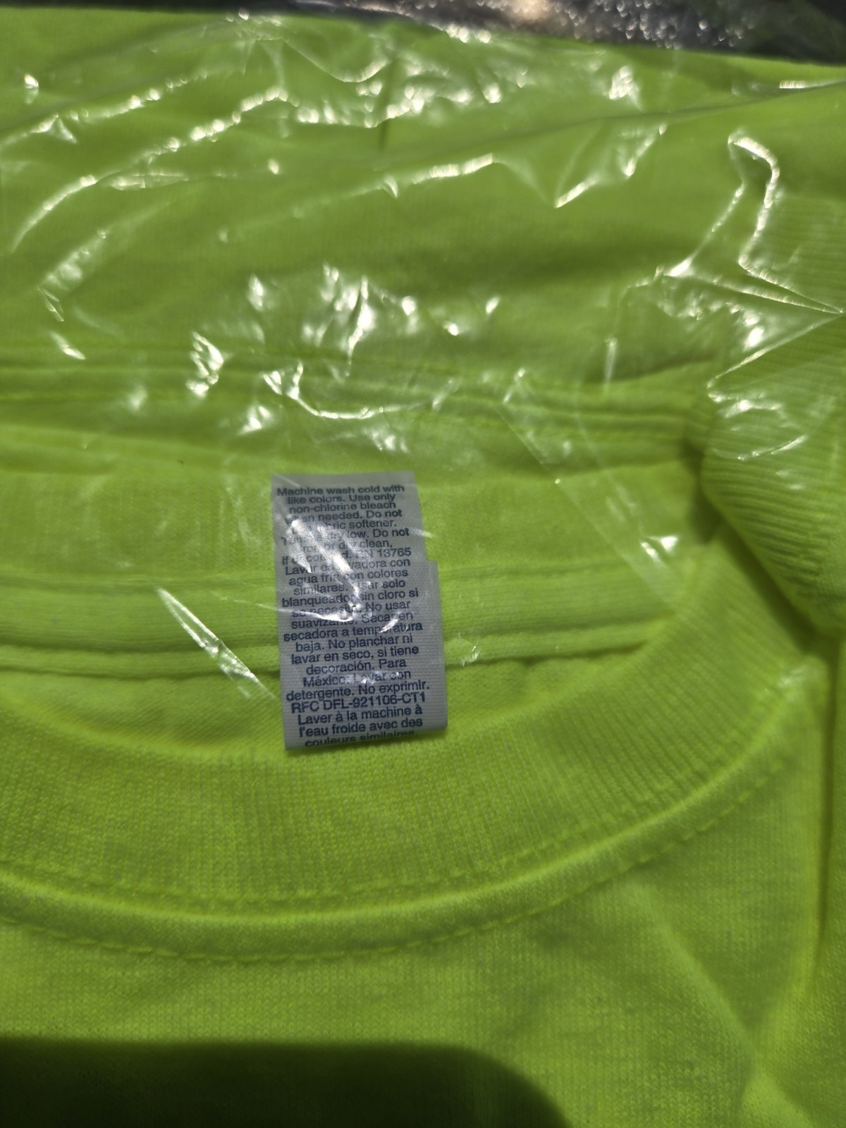 New in Package (NIP) Menards Mens 2XL Neon Safety Yellow HI-VIS XXL T-Shirt gallery