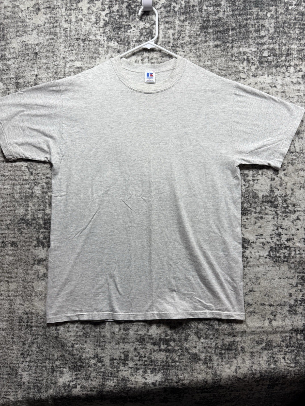 Vintage Russell Athletic Blank T Shirt Men’s Size Large Gray USA Made 90s gallery