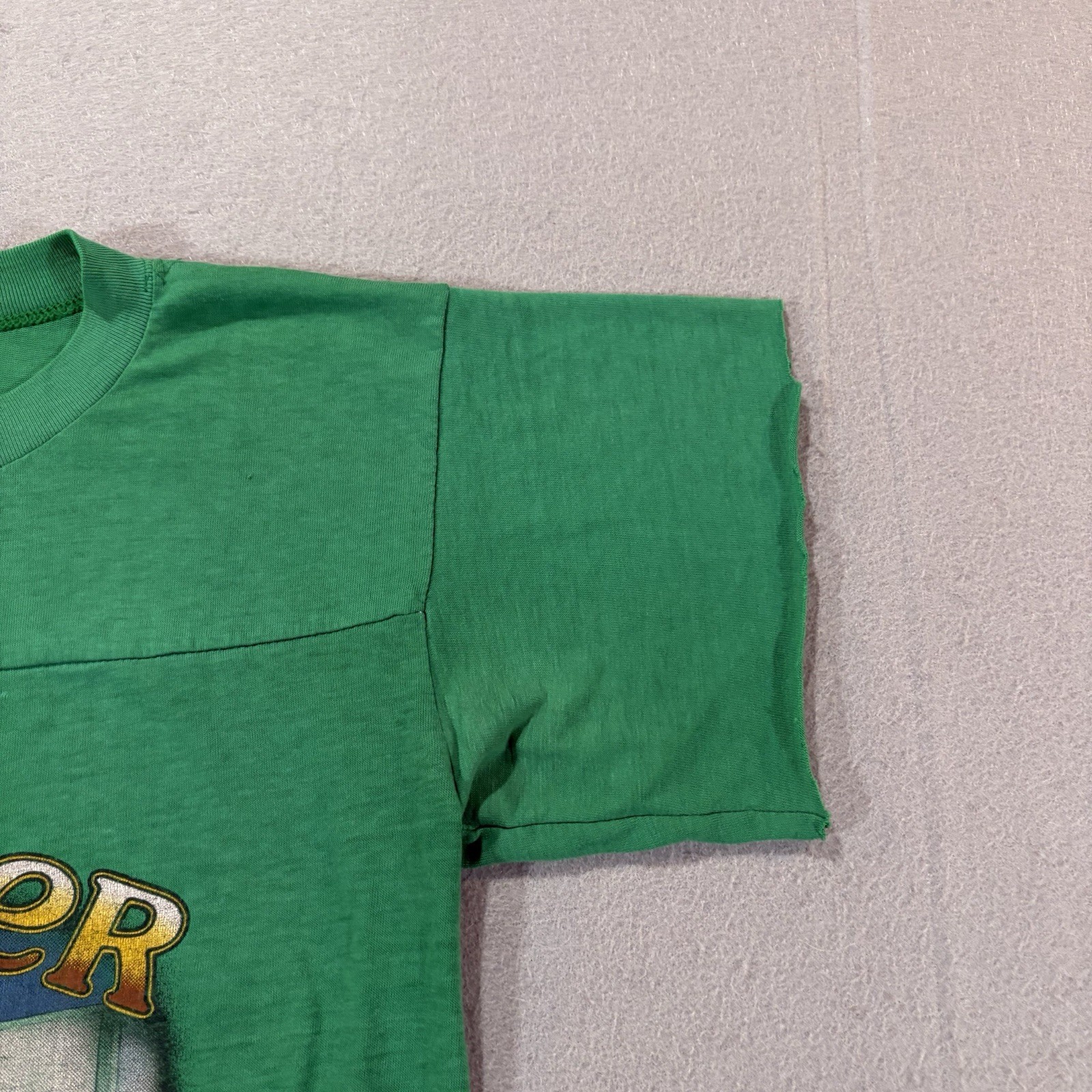 Vintage 80s Paper Thin Trucker T Shirt Green Sz M Rig USA Trucking Tee gallery