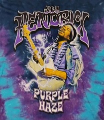 Men’s Jimi Hendrix Lightning Graphic Purple Haze Tie Dye Shirt-Missing Size Tag