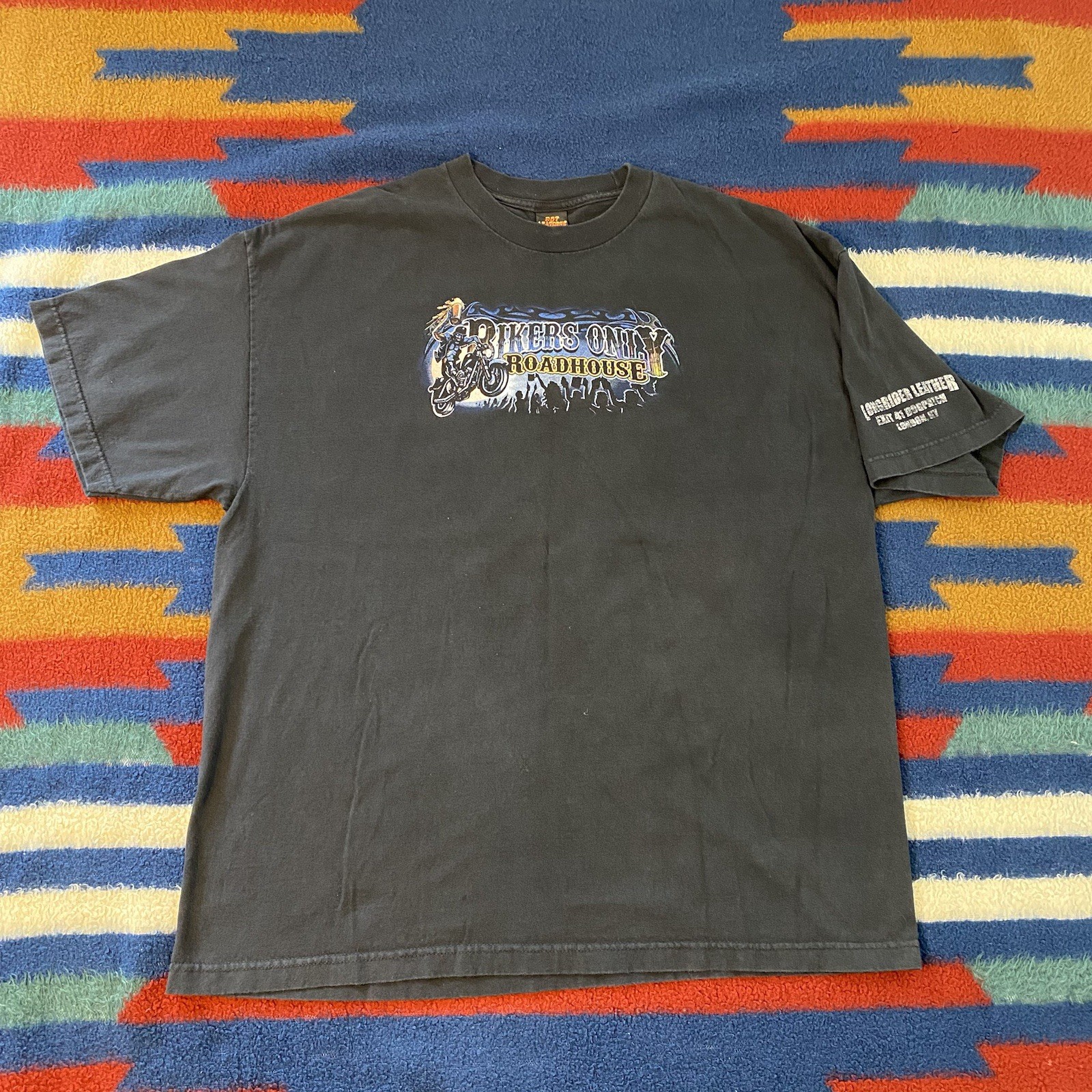 Vintage 2010 Hot Leather Motorcycle Bikers Only Roadhouse Black 2XL T-Shirt gallery