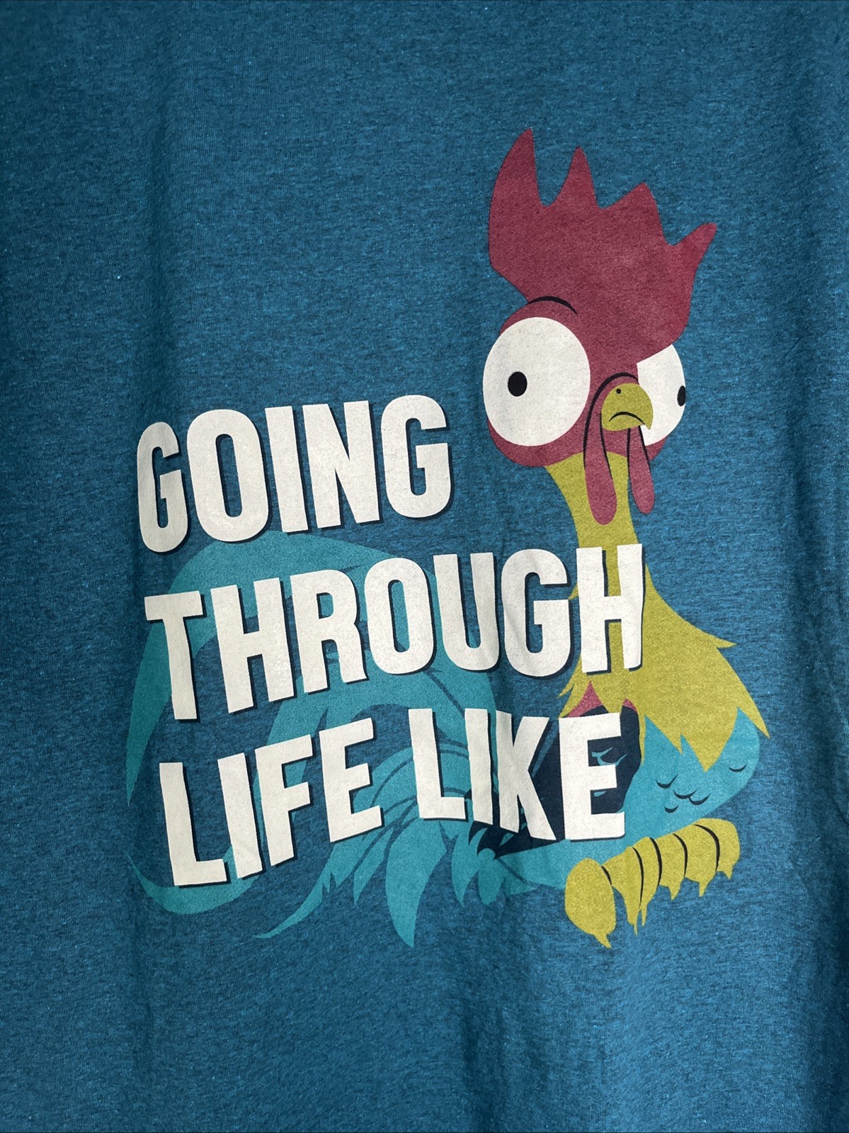 Delta Soft Moana Hei Hei Going Through Life Like Graphic T-Shirt Teal Blue Large gallery