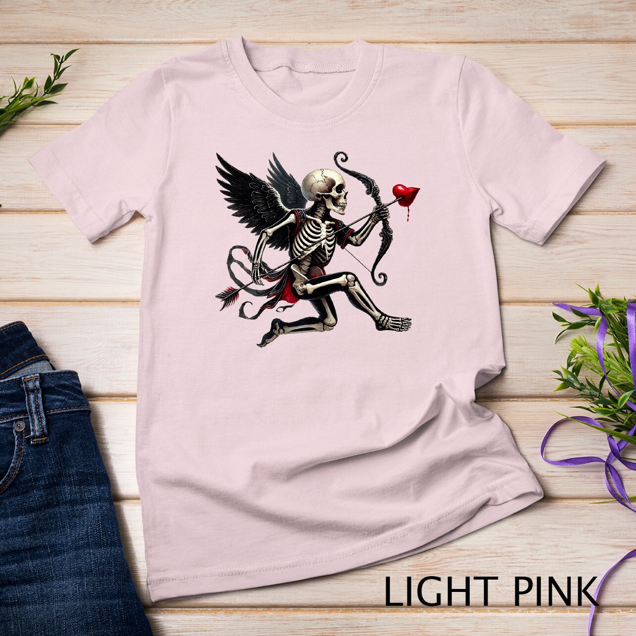 Gothic Valentine A Skeletal Cupid Strikes Funny T-Shirt Unisex T-shirt gallery
