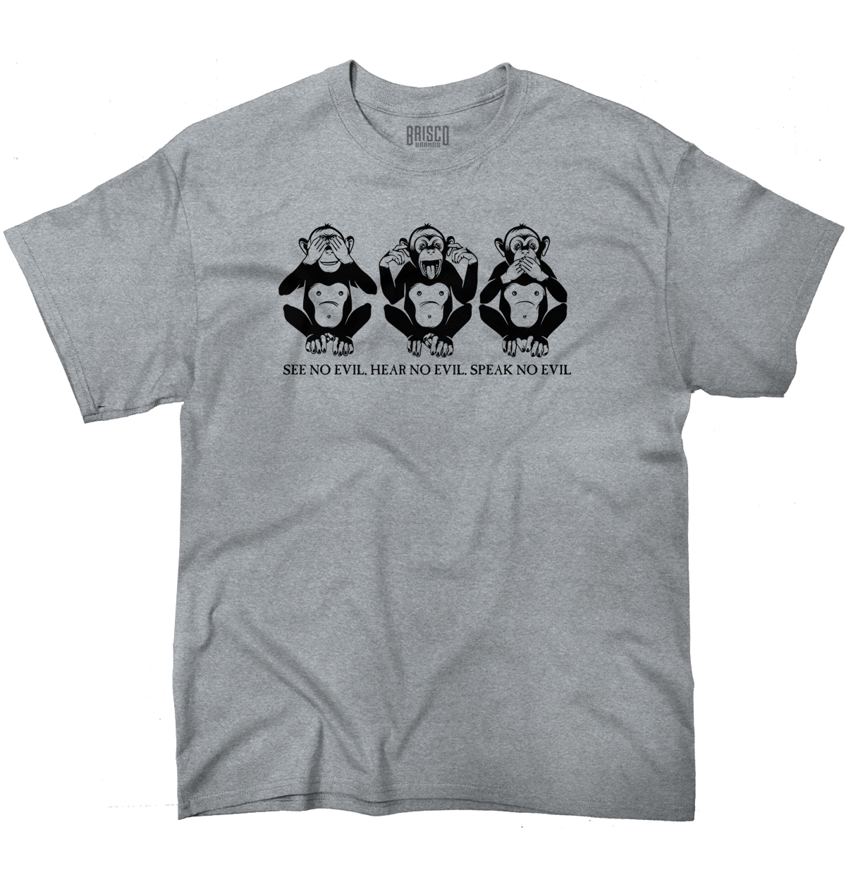 Wise Monkeys See No Evil Positive Saying Womens or Mens Crewneck T Shirt Tee gallery