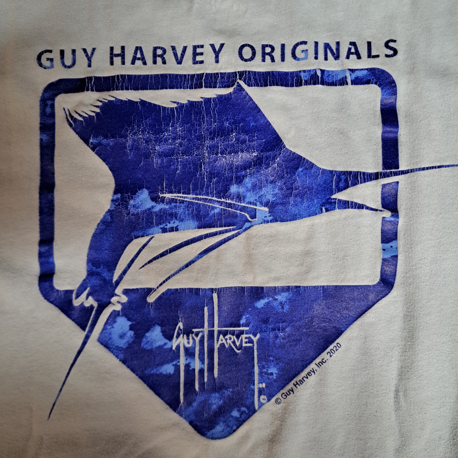 Guy Harvey Originals Light Blue Short Sleeve Cotton T-Shirt Men's XLARGE gallery