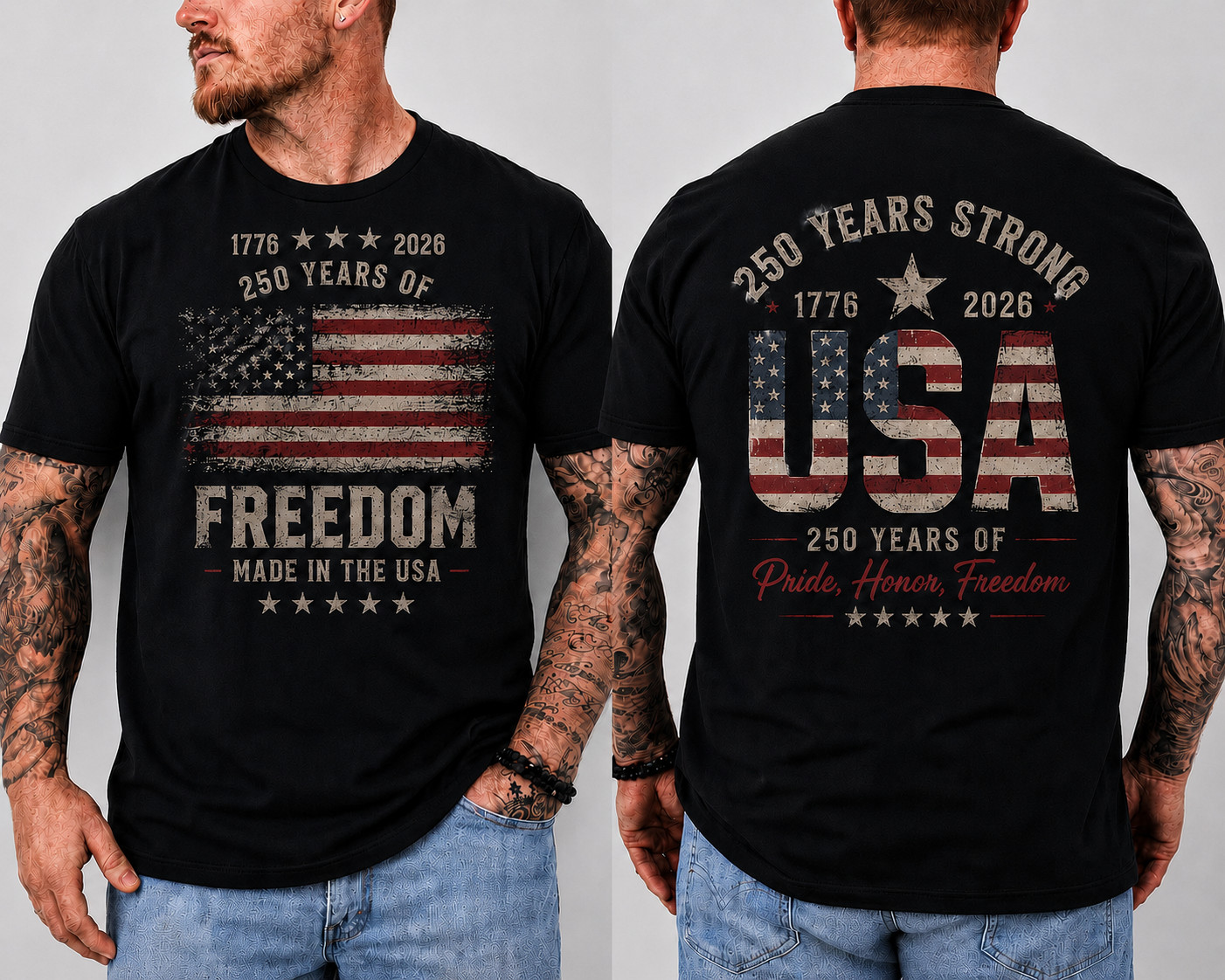 USA 250 Years Anniversary T-Shirt 1776-2026 Patriotic American Flag Tee Gift gallery