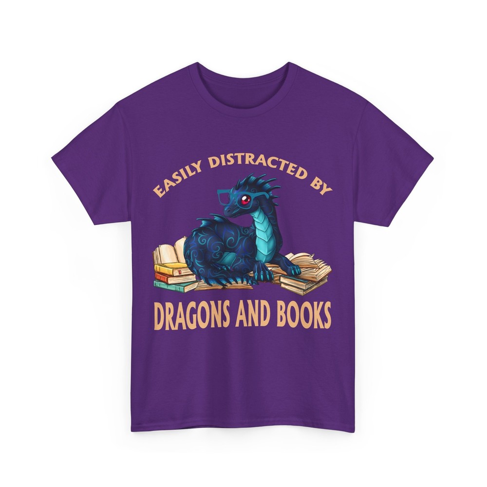 Easily Distracted By Dragons and Books Dragons Lovers Reader Women Men T-Shirt