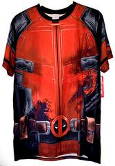 Marvel Deadpool T-Shirt All Over Print The Movie Theme Costume Mens LARGE Red