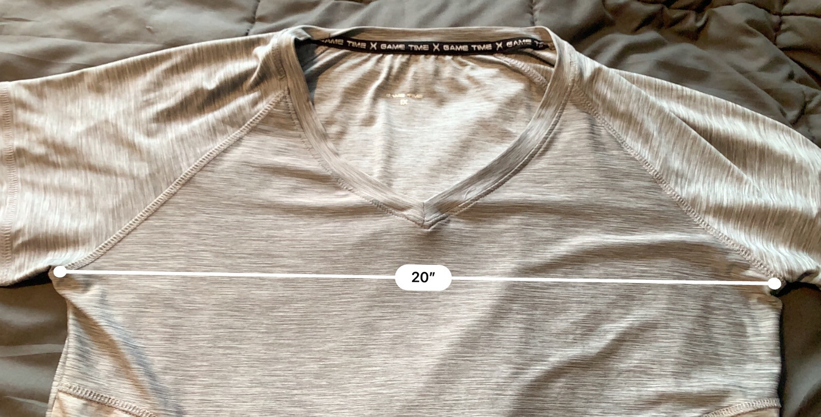 Men's Game Time Gray Dress Up T-Shirt V-Neck Size 1X - Nylon/Spandex gallery