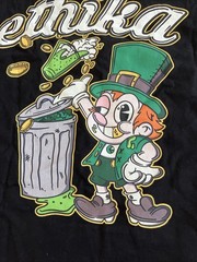 Ethika St. Patrick Irish Leprechaun Black Classic Fit T-shirt Mens Large