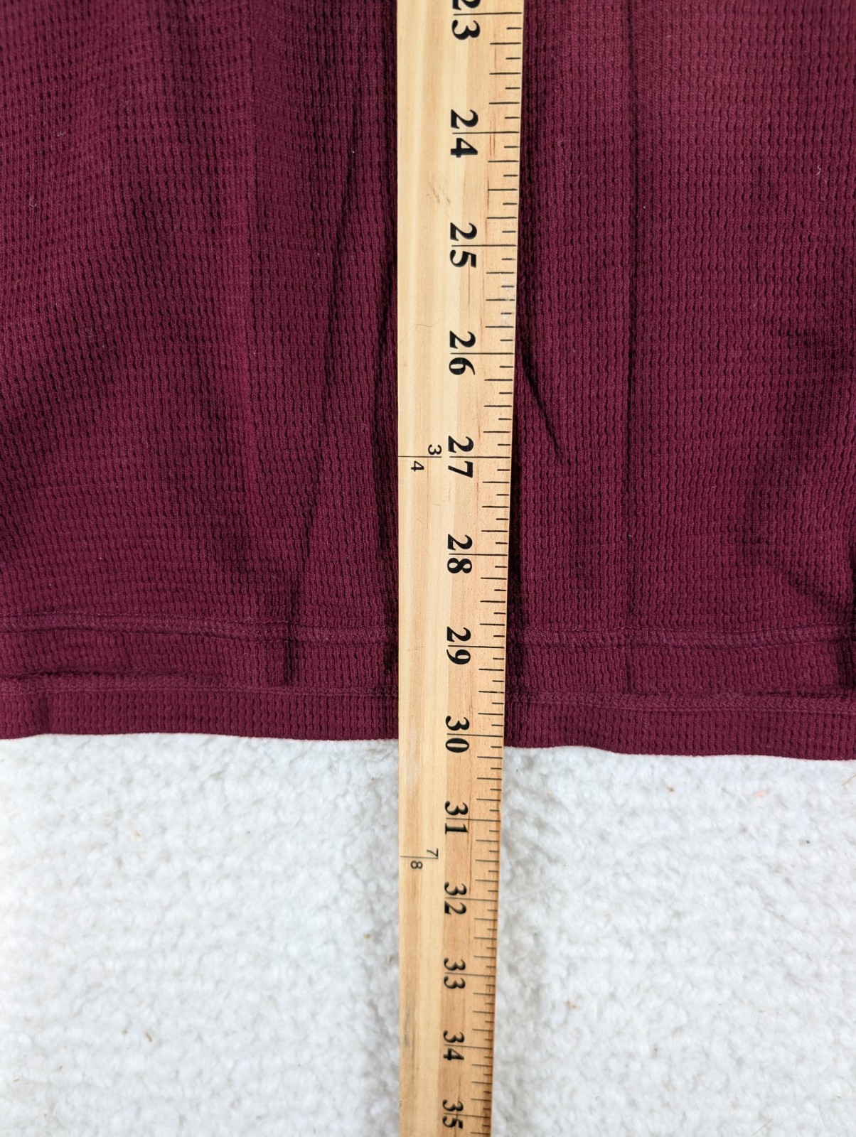 POLO RALPH LAUREN Waffle Knit Crewneck Pull-On Thermal Maroon Shirt Men's 2XL gallery