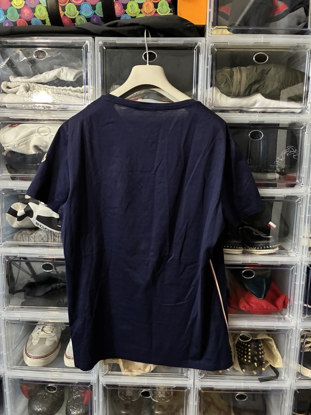 Moncler Shirt Mens Slim Fit Logo Patch Crewneck Short Sleeve Large $395 gallery
