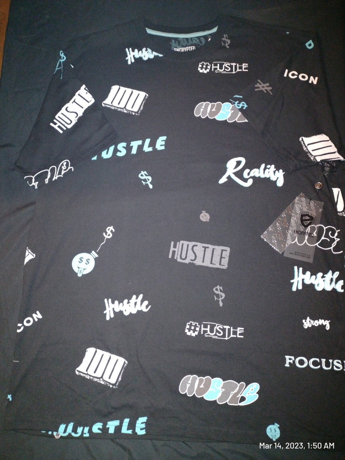 Encrypted NYC Hustler T Shirt Men’s Big And Tall graphic tee 5xl
