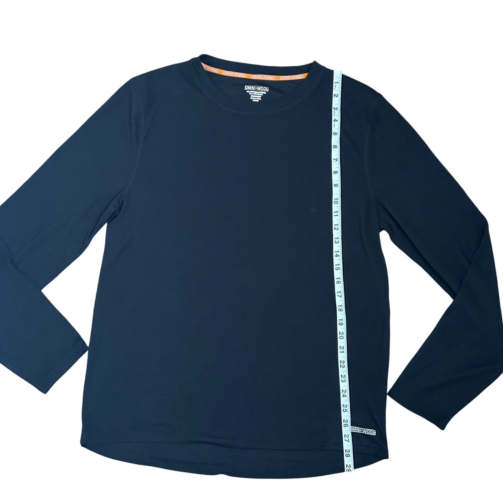 Omni-Wool Mens XXL Black Merino Wool Blend Long Sleeve Base Layer Thermal Shirt gallery