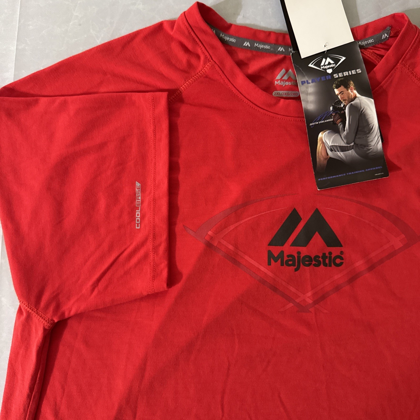 Majestic Cool Base Men’s T-Shirt 2XL Red Player Series Performance NWT