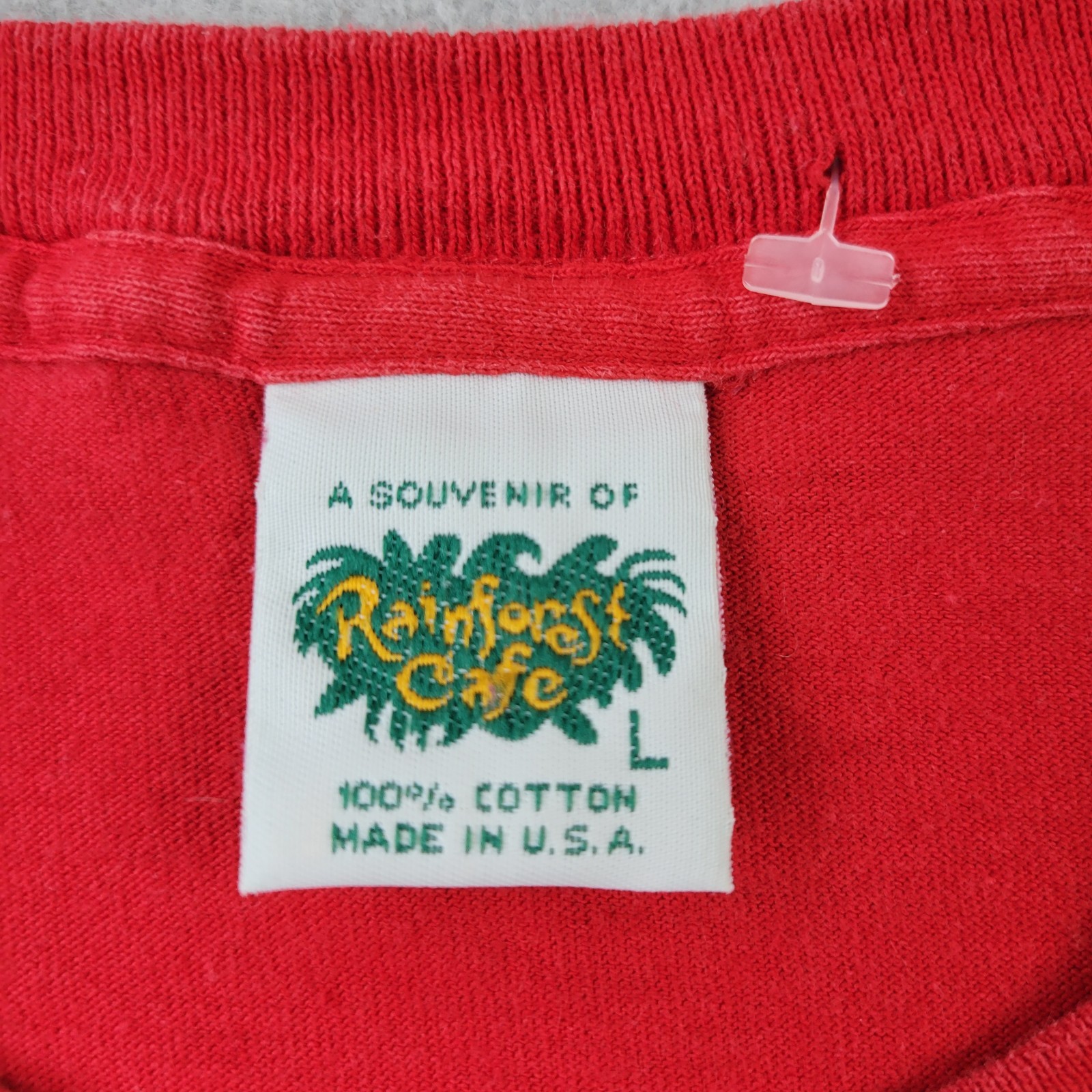 Rainforest Cafe Orlando Shirt Mens Large VTG 90s Red Graphic Print USA Florida gallery