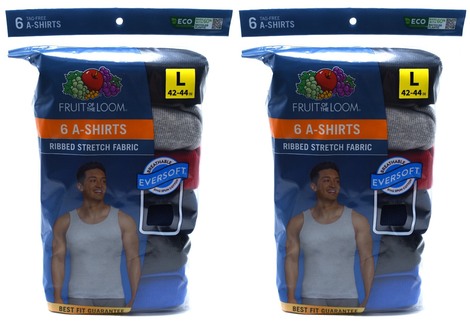 12 Blue Black Gray Red L 42-44 A-Shirt Tanks Fruit Of The Loom G 107-112 CM gallery