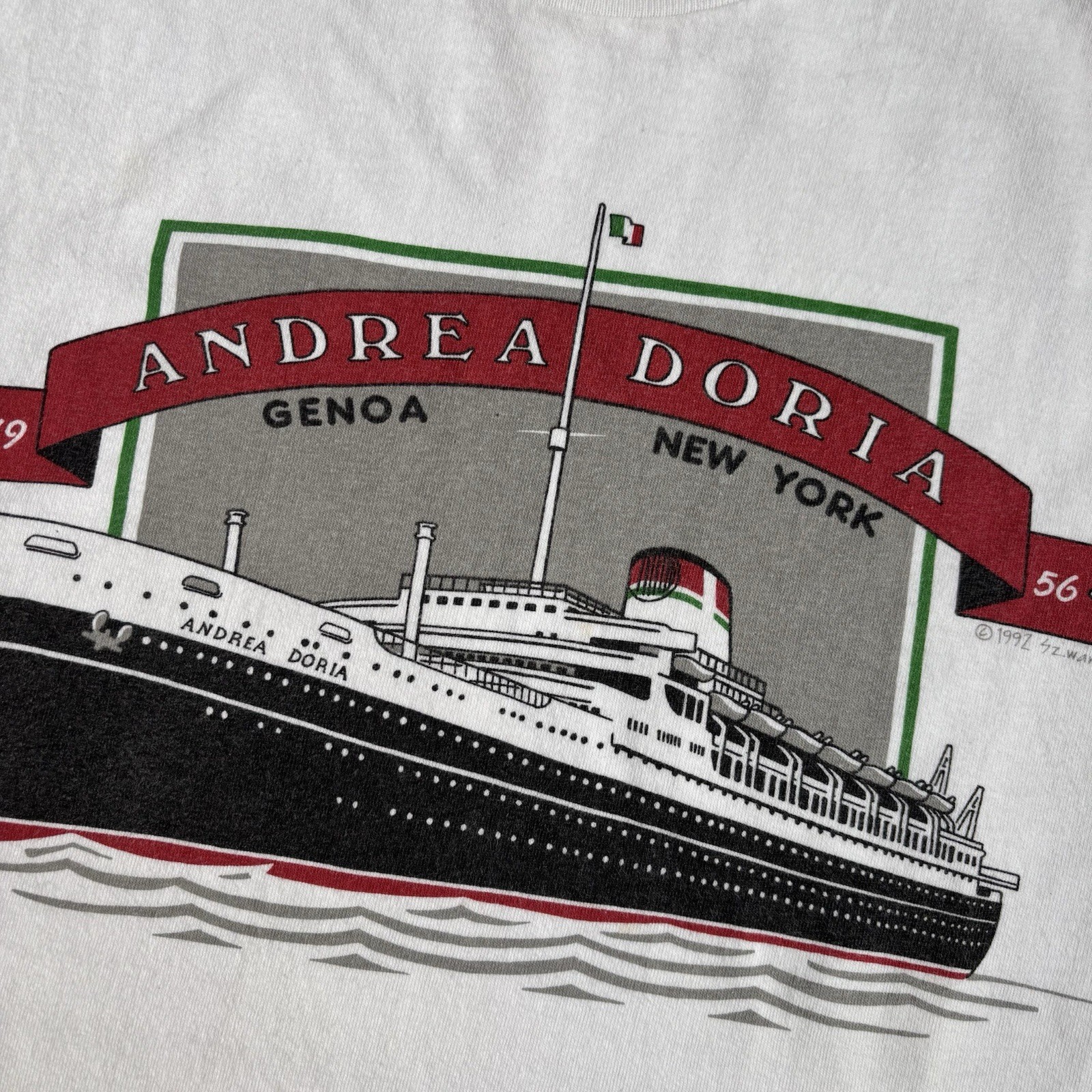 Vintage Andrea Doria Ship Shirt Genoa New York 90s Size Medium gallery