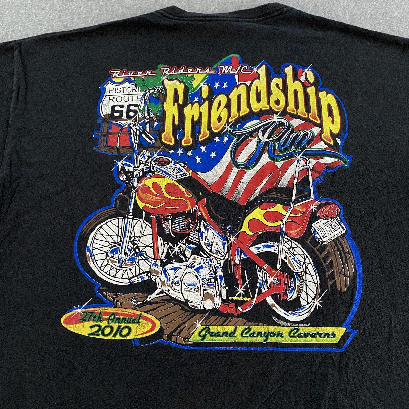 River Riders Friendship Run Shirt Mens XL Black Grand Canyon Choppers Biker 2010 gallery