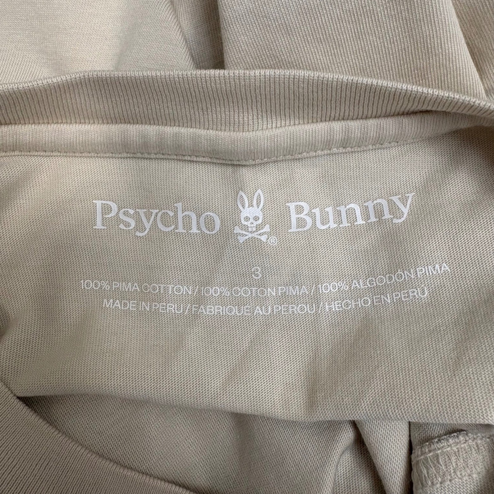 Psycho Bunny White Dawson Graphic T-Shirt Mens Sz 3 Pima Cotton Skull Crossbones gallery