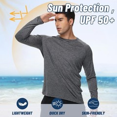 3 Pack Long Sleeve Shirts for Men – Quick Dry Moisture Wicking UV Sun Protect…