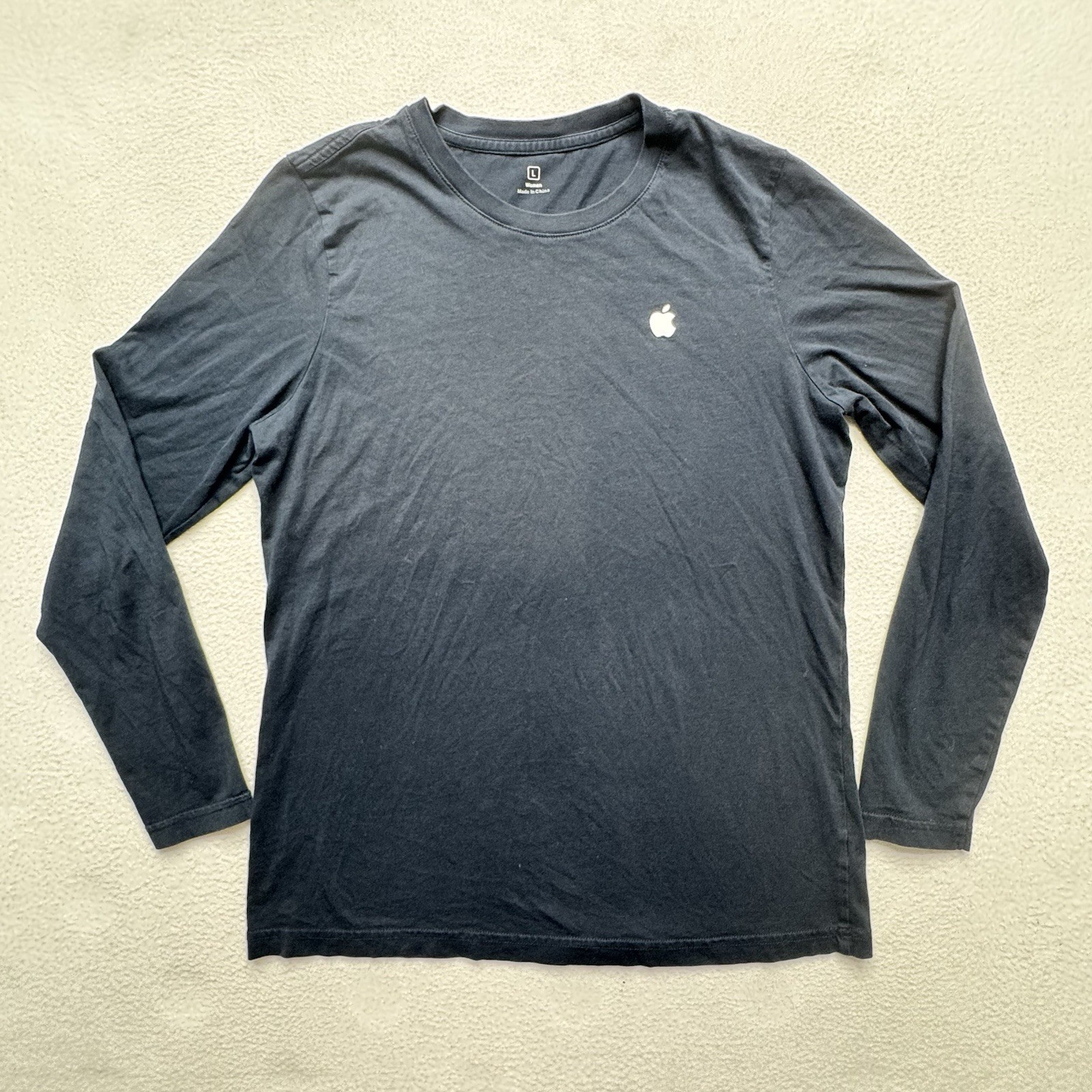 Apple Retail Employee Black Long Sleeve T Shirt Size Large