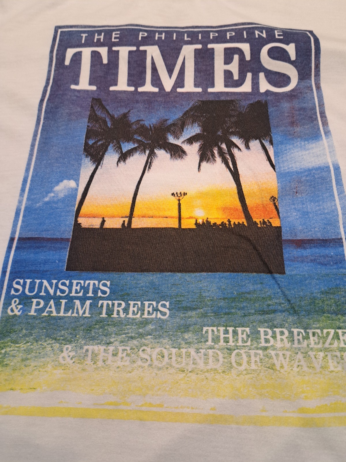 Philippines T Shirt The Philippine Times FS White Sunsets Palm Trees