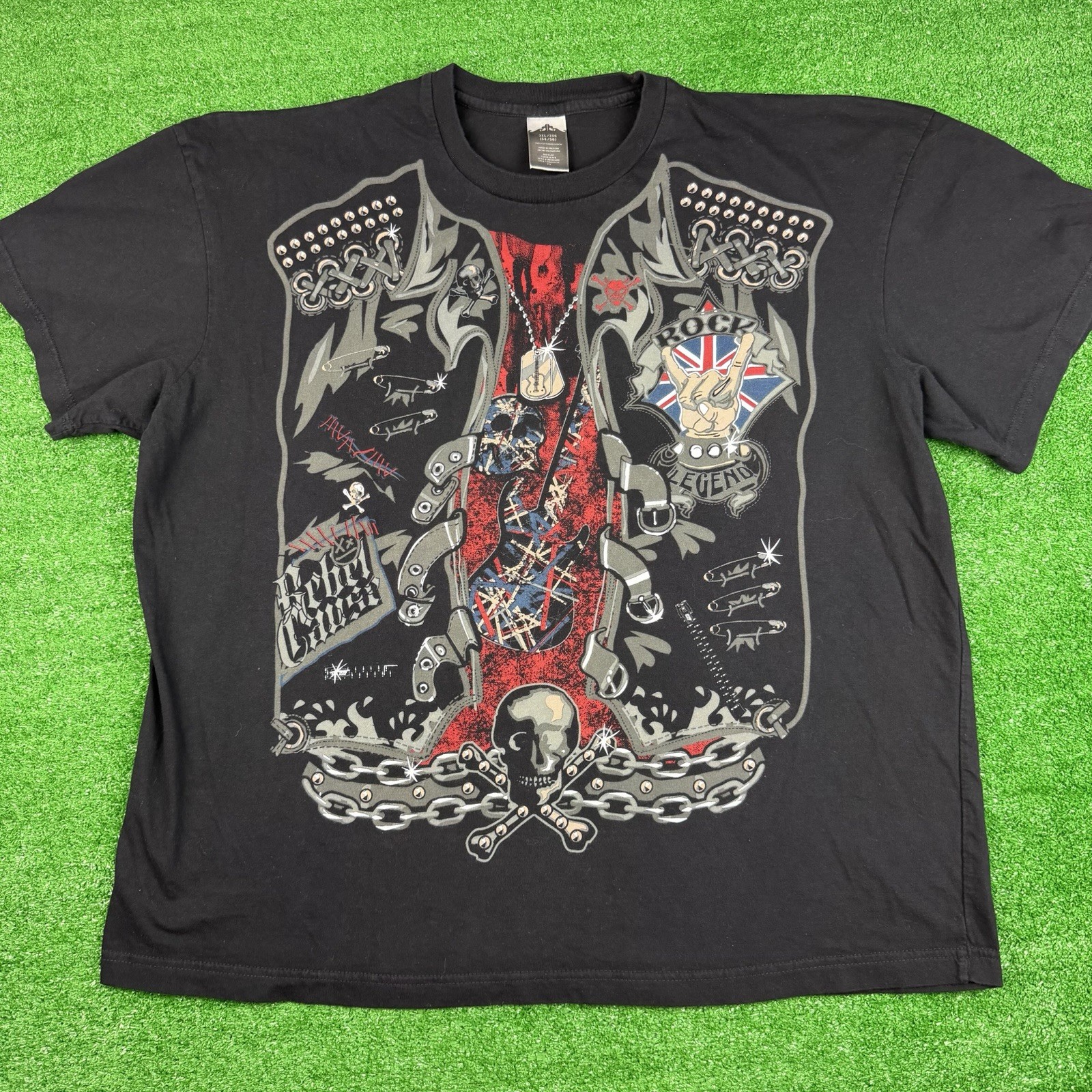 Distressed British Rock Legend Rebel Cause Graphic T-Shirt Men’s Size 3XLarge