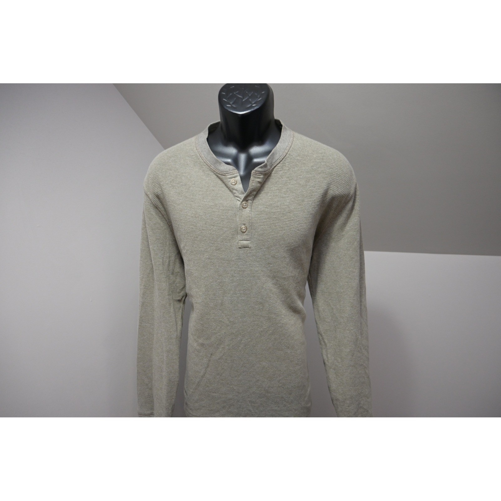 Eddie Bauer Thermal Henley Shirt Mens Large Olive Green Long Sleeve Excellent gallery