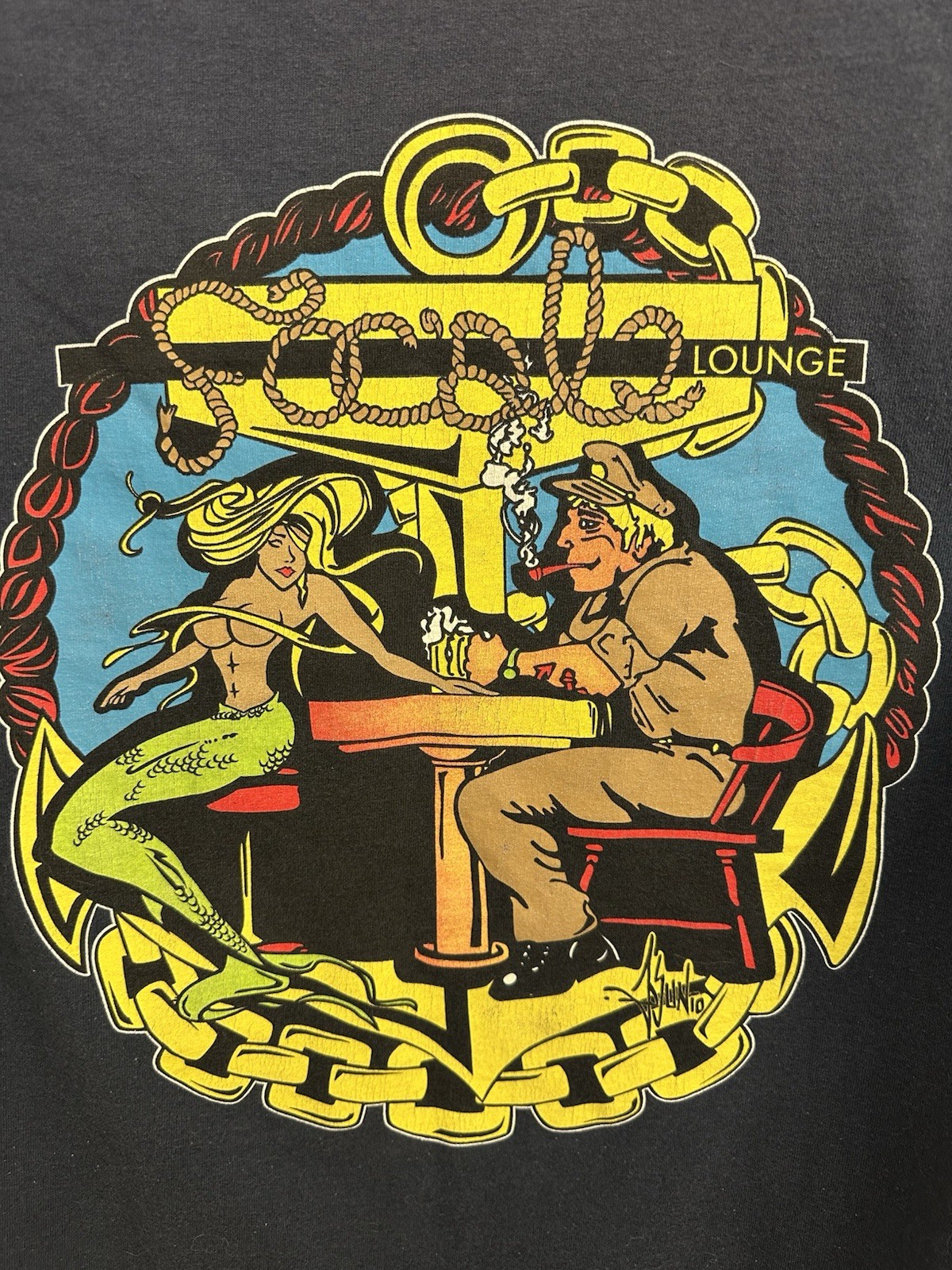 Vtg USN Mermaid & Sailor Foc’sle Lounge Mayport FL Size L 100% Cotton Tee Shirt gallery