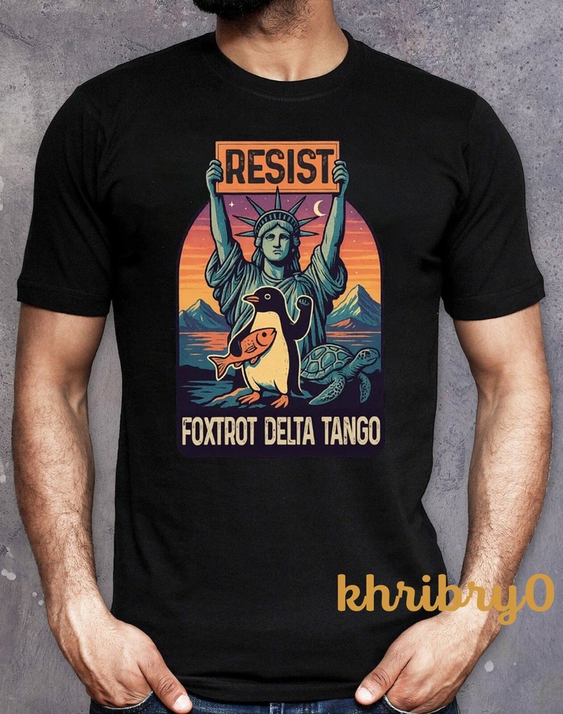 Penguins Against Tariffs Subtle FDT Resistance T-shirt