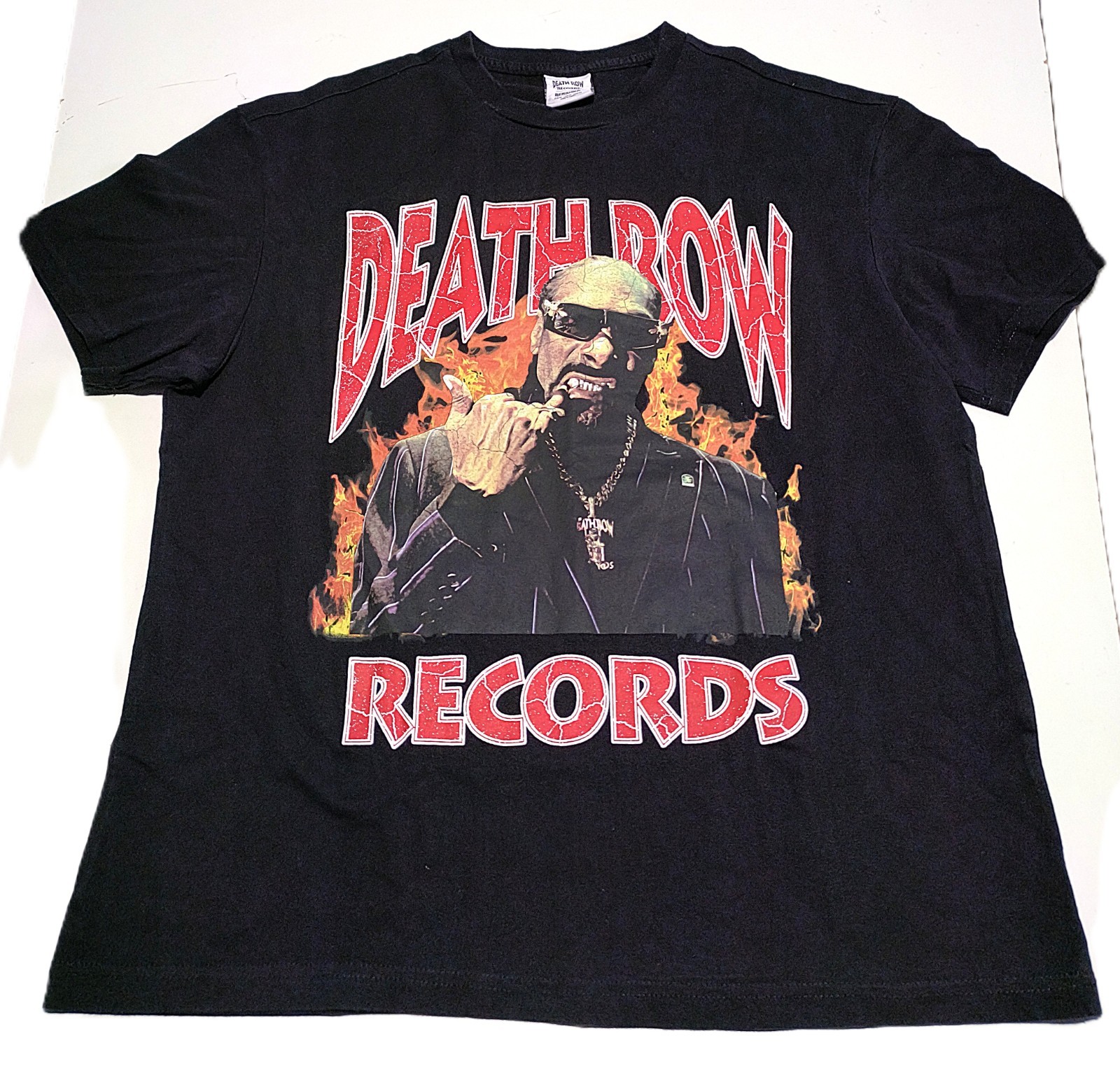 Bershka Death Row Records T-Shirt M Black Snoop Dogg Vintage Graphic Tee Mens