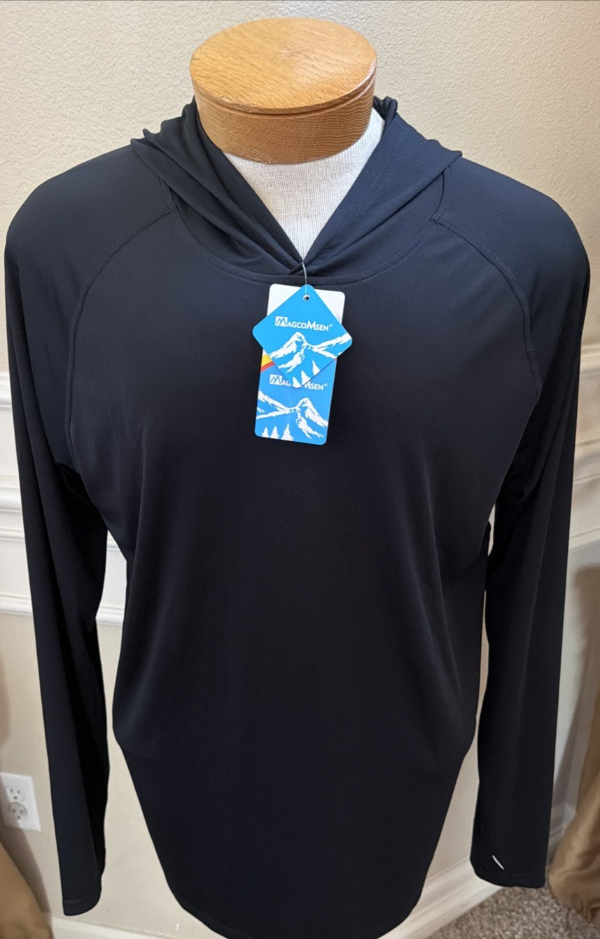 MagcoMsen UPF50+ Mens Sun Block Hoodie Long Sleeve Skin Protection Fishing Tops gallery