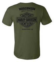 Harley-Davidson Men’s Dark Trait Short Sleeve Crew-Neck T-Shirt, Military Green