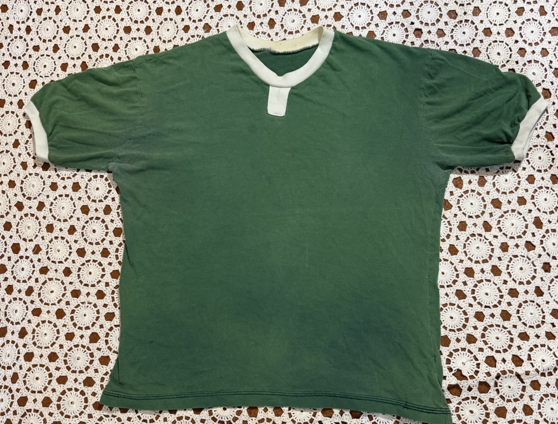 Sew Sporty Green Athletic USA Retro Shirt Worn Ringer T gallery