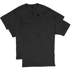 Hanes Size Men’s Beefy Short Sleeve Tee Value X-Large Tall, Black – 2 Pack