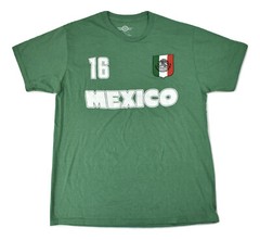 Mad Engine Mens Mexico #16 Soccer Fit Tee Shirt NWT M, L, 2XL