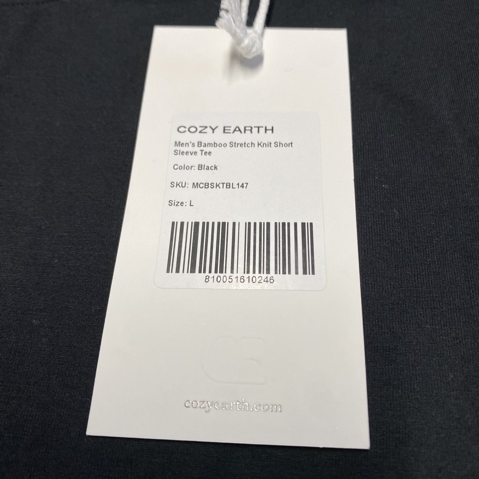 Cozy Earth Bamboo T Shirt Mens Large Black Pocket Stretch Knit Lounge NEW gallery
