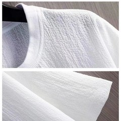 New Men’s Polyester Fiber Plain Crew Neck Ice Silk Short Sleeves T-Shirt M-3XL