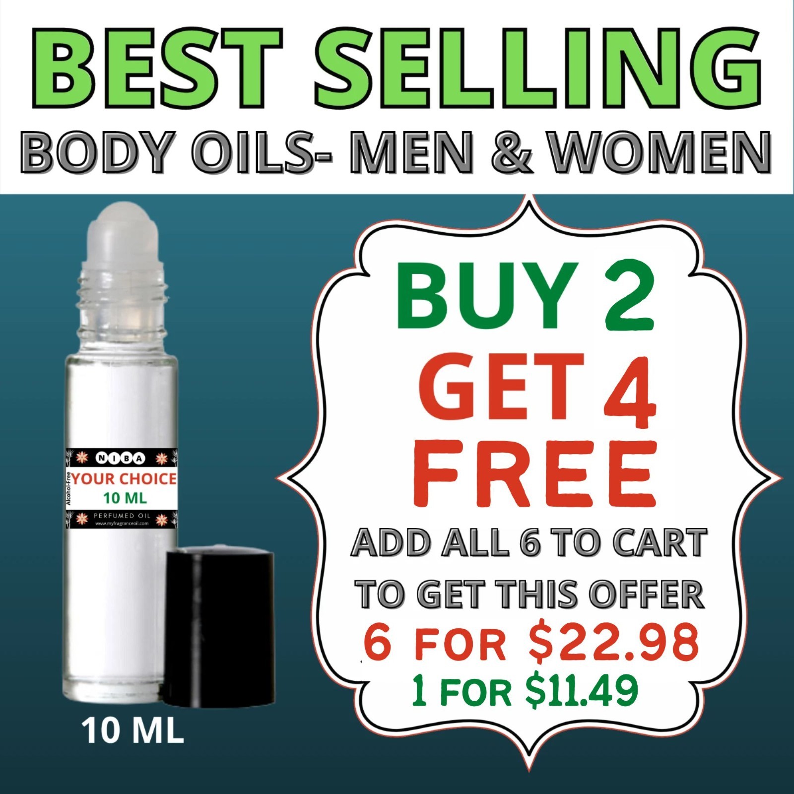 10 ML PREMIUM BODY OIL WITH ROLL-ON, FRAGRANCE OIL, PERFUME OIL FOR MAN, WOMAN
