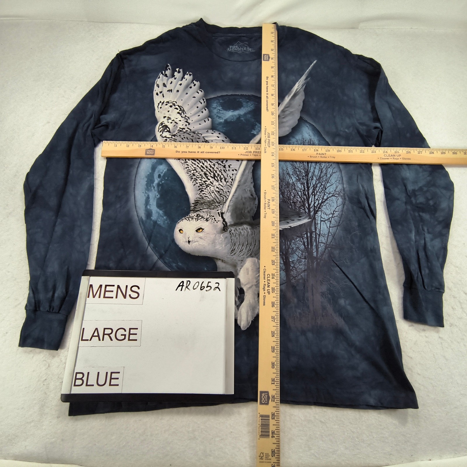The Mountain Owl Long Sleeve Casual Graphic T Shirt Adult Mens Size L Blue gallery