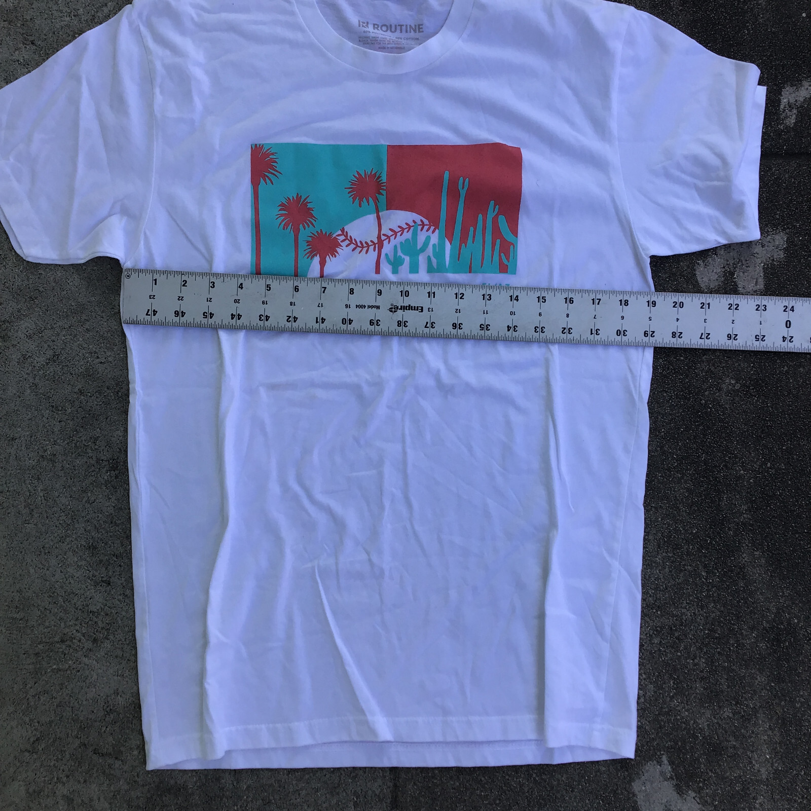 Routine Men Large Short Sleeve Shirt White Baseball Spring Training Fl AZ gallery