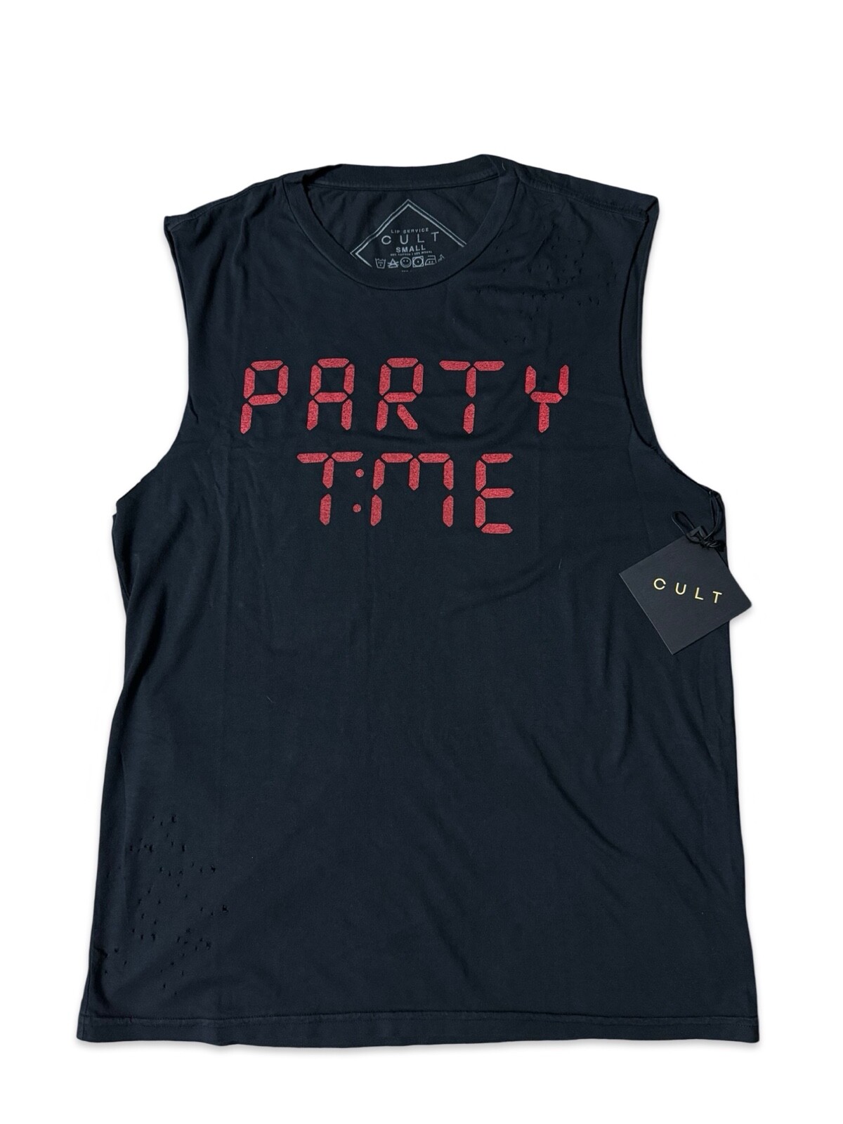 LIP SERVICE PARTY TIME SLEEVELESS TEE FUNNY COOL PUNK VINTAGE ROCK BLACK T SHIRT gallery