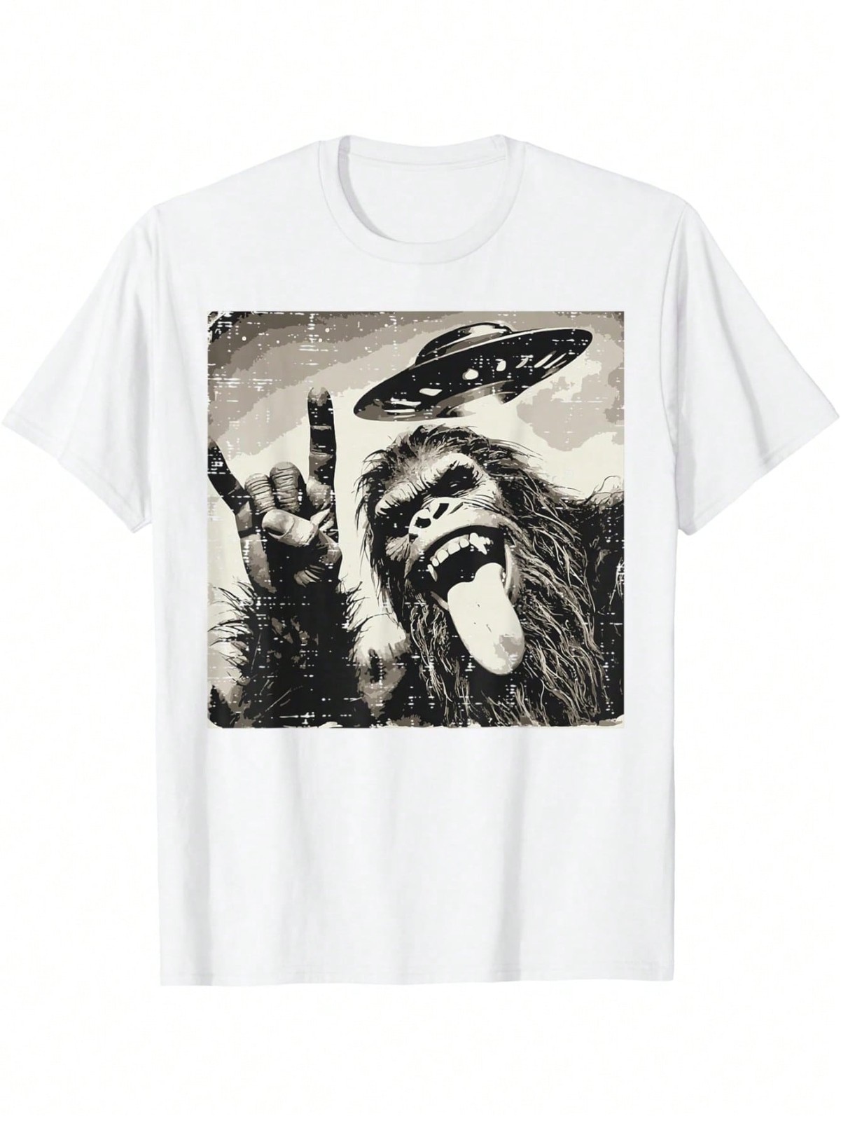 Big-Foot Rocker Tongue Ufo Selfie Sasquatch Rock Men T-Shirt For Men gallery