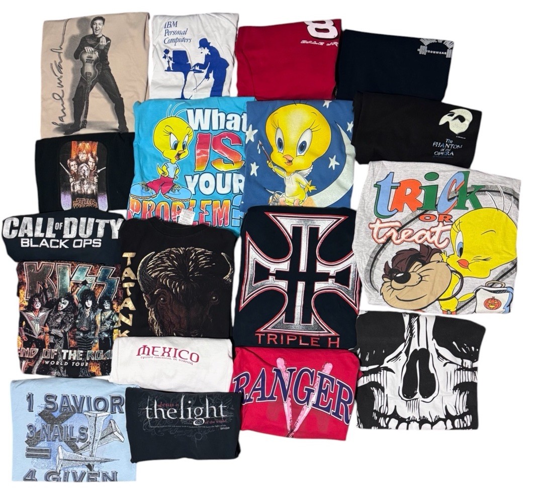 18 T Shirt Bundle Lot Vintage Y2k 80’s 90s 00s Sports Band Film Various Sizes