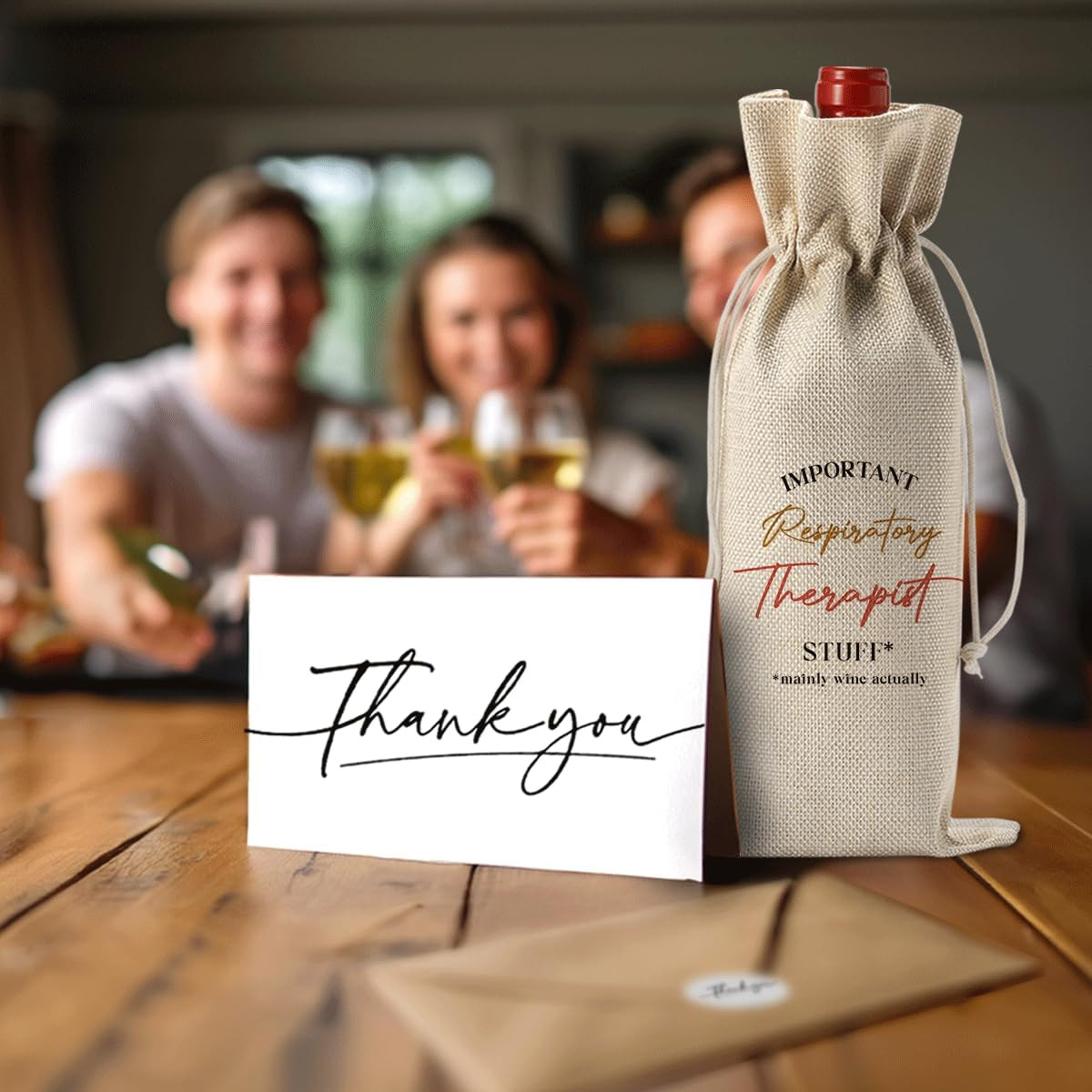 Respiratory Therapist Gifts Wine Bag with Thank You Card Appreciation Gifts Chri gallery