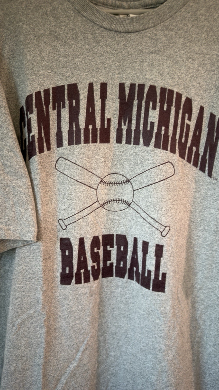 Vintage 90s Central Michigan Baseball T-Shirt | Single Stitch | Made in USA | XL gallery