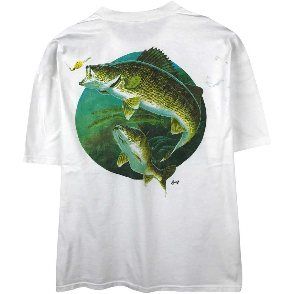 Used 90'S TSFORIGINALS fish print animal t-shirt made in USA men's size XXL ... gallery